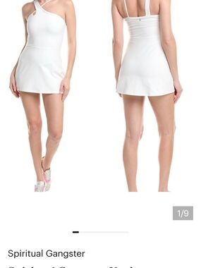 Spiritual Gangster NWT White One-Shoulder Tennis Dress Small Built In Shorts